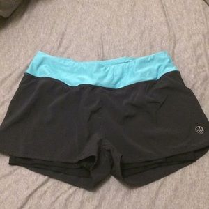 Grey and Blue MPG athletic shorts